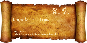 Ungvári Irma névjegykártya