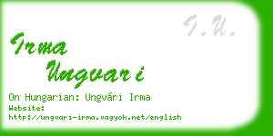 irma ungvari business card